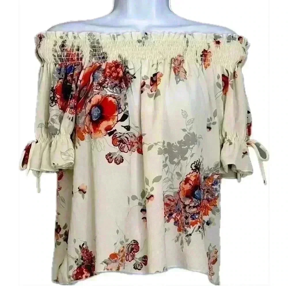 Timing Off Shoulder Floral Top (28)